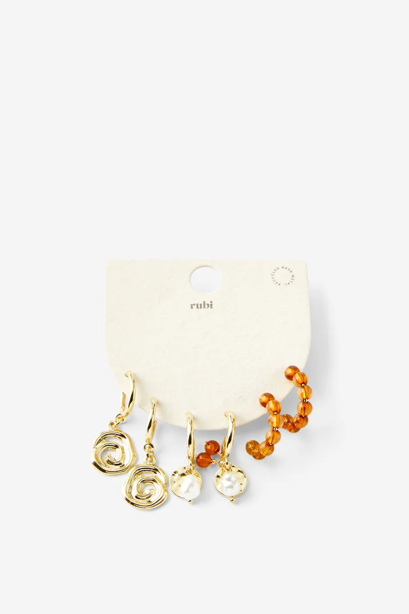 روبي 3Pk Mid Earring